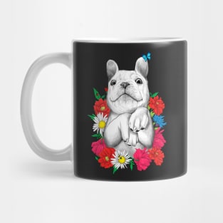 Dog in flowers Mug